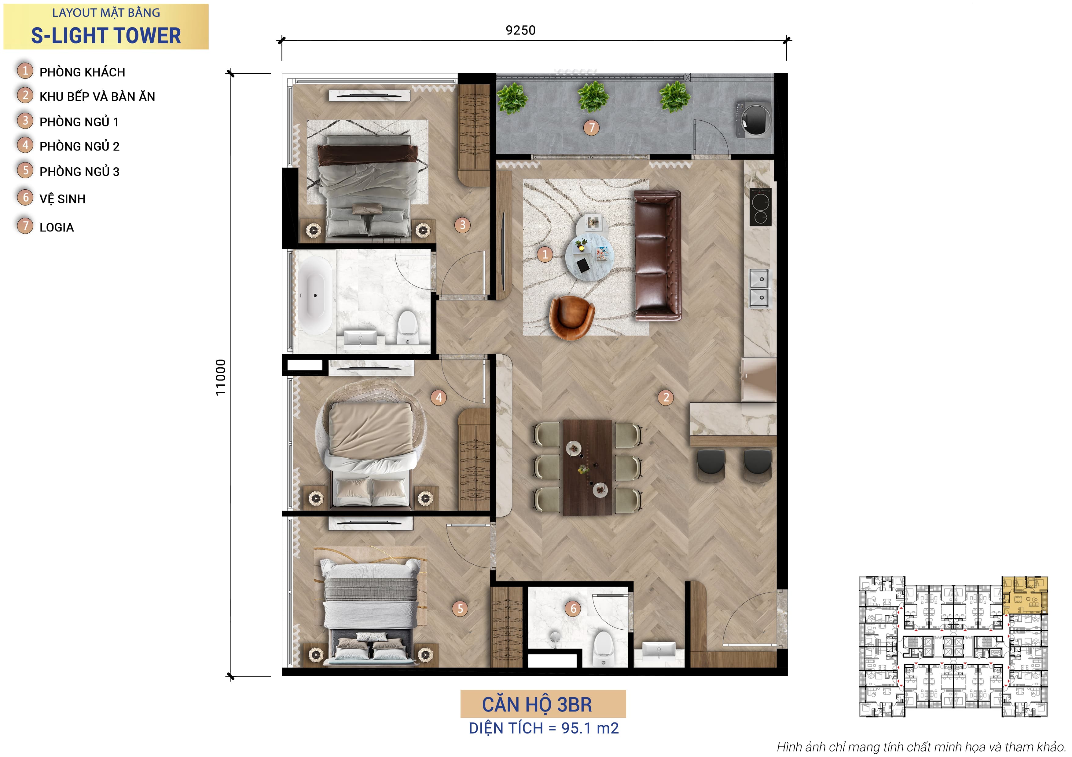 3 Phòng Ngủ
95.1 m²