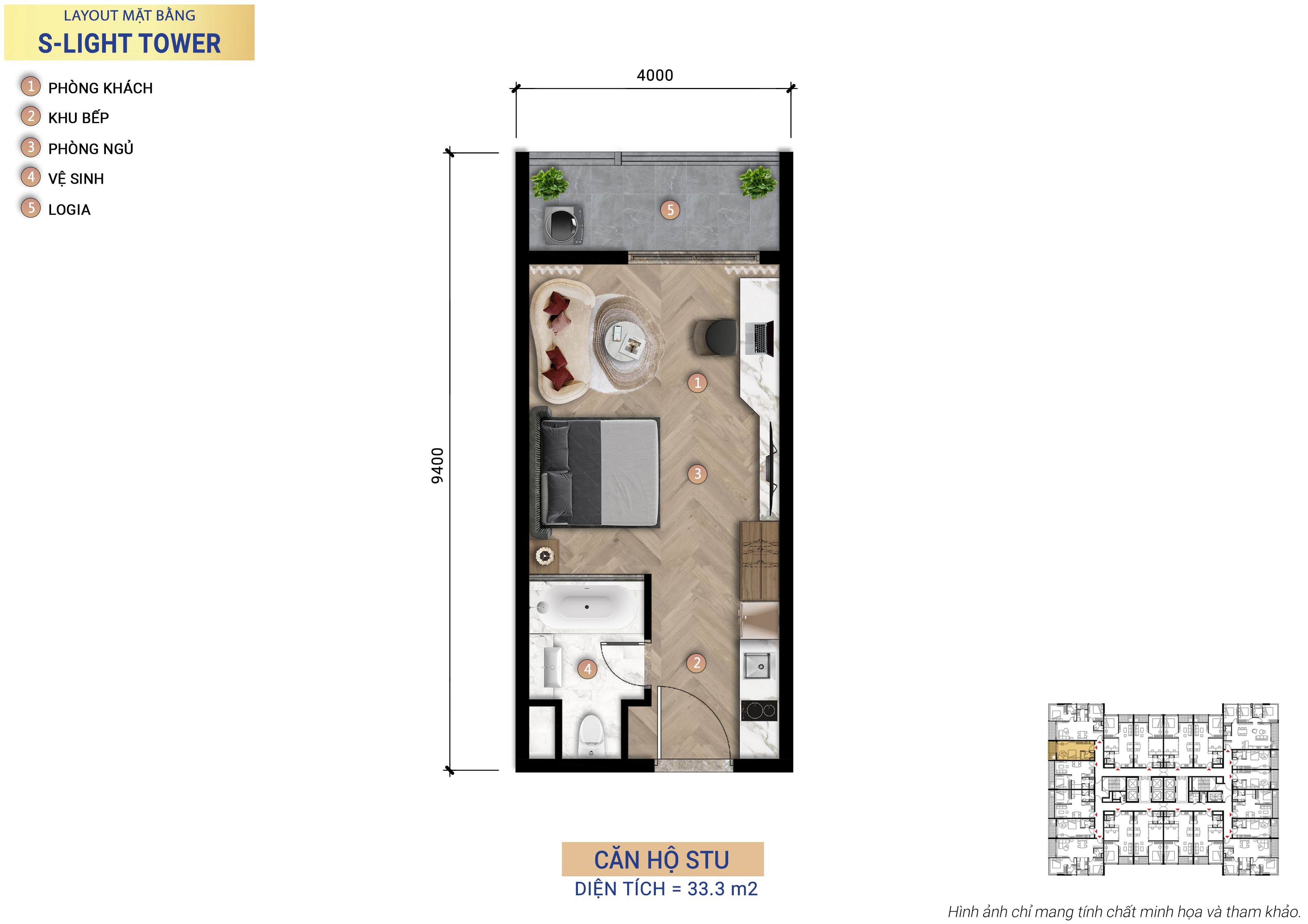 Studio
33.3 m²