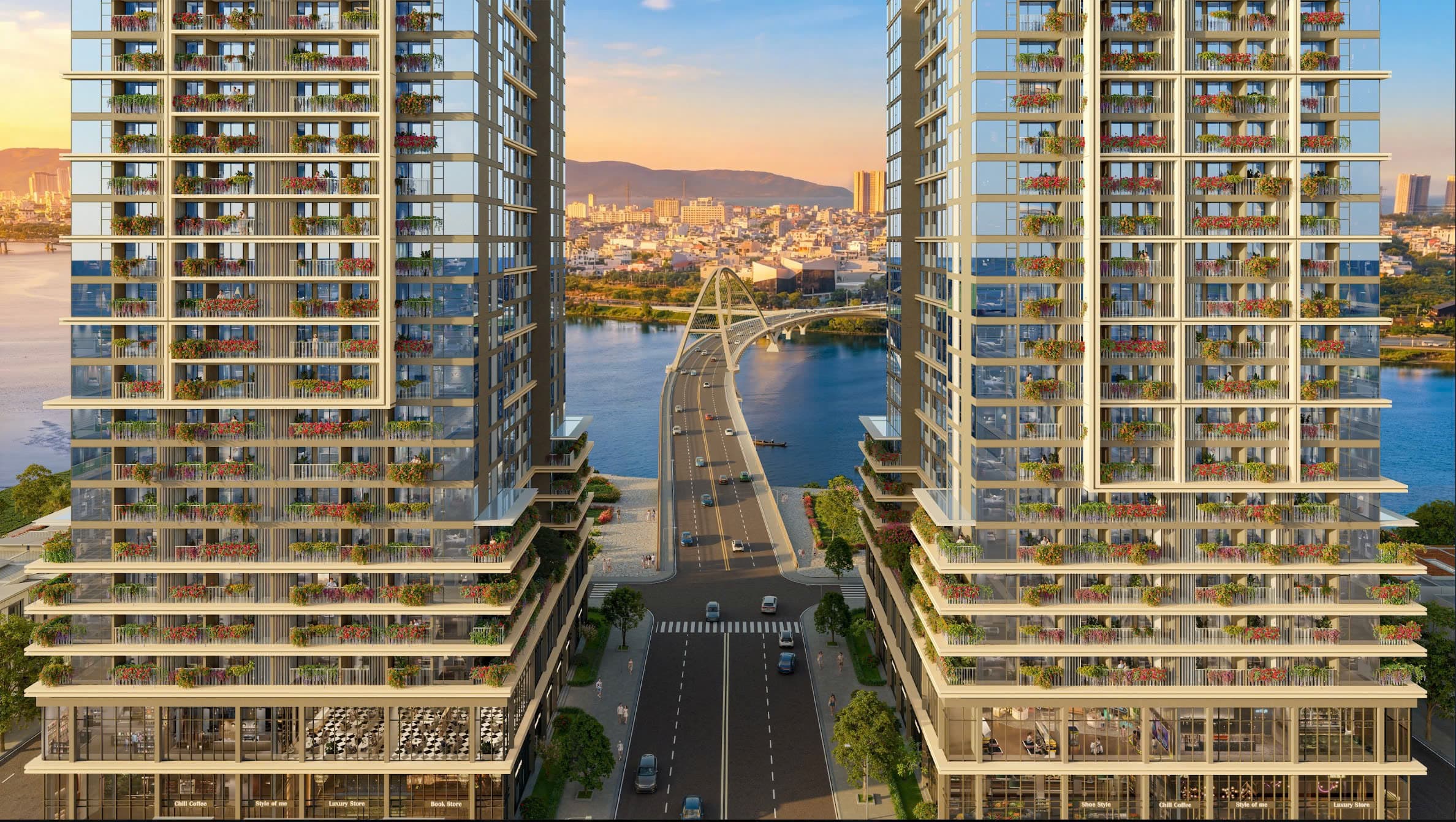 S-Light Tower nhìn từ ban ngày – Sun NeO City Hòa Xuân Đà Nẵng